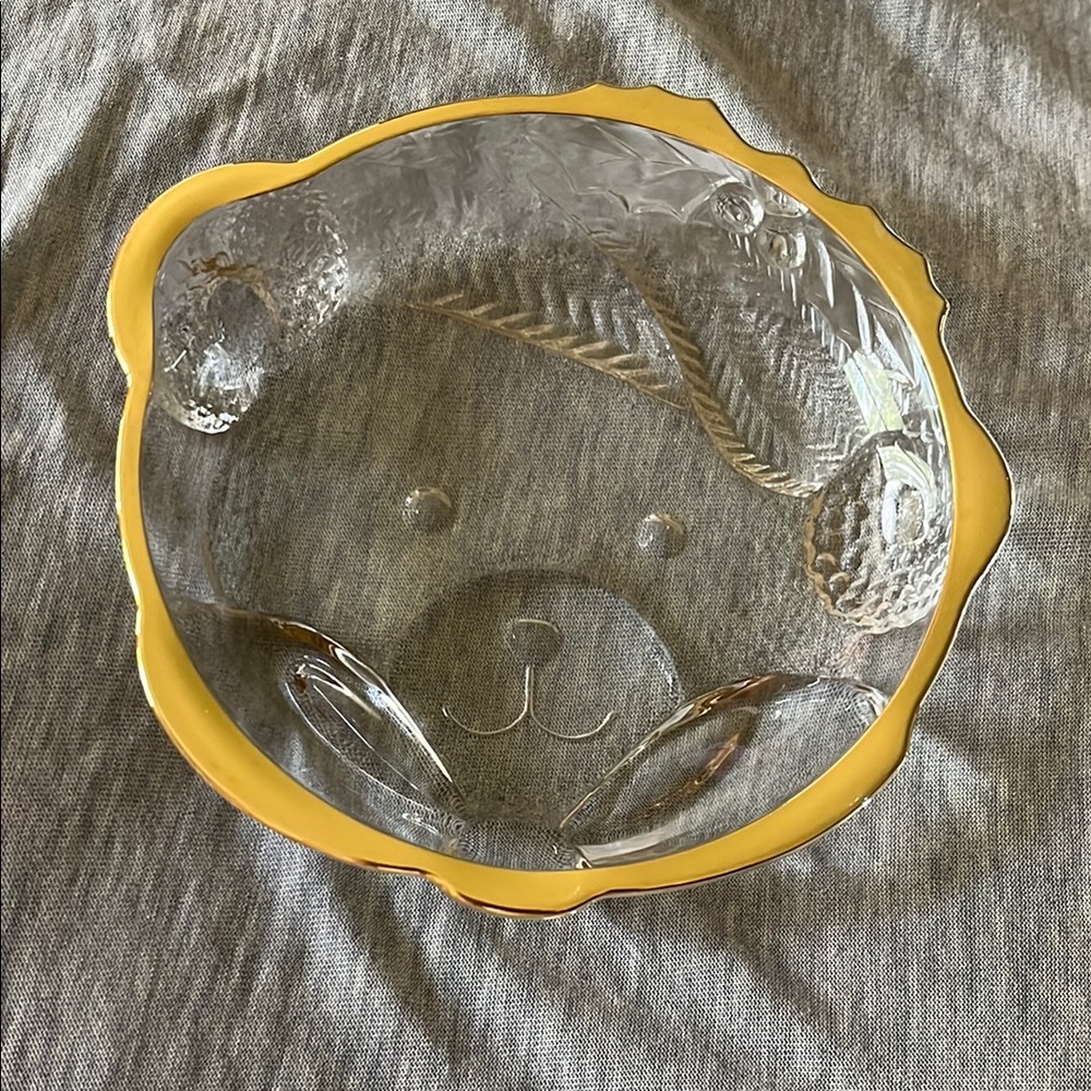 Mikasa Yellow and Clear Bear Glass Bowl
